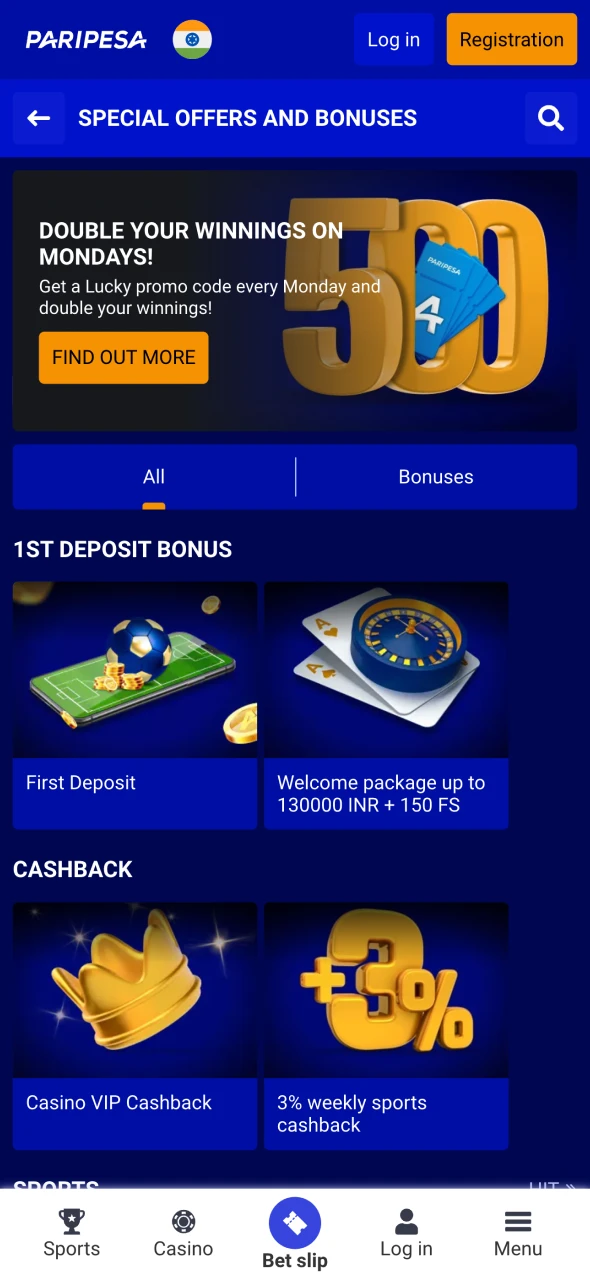 PariPesa offers you generous bonuses.