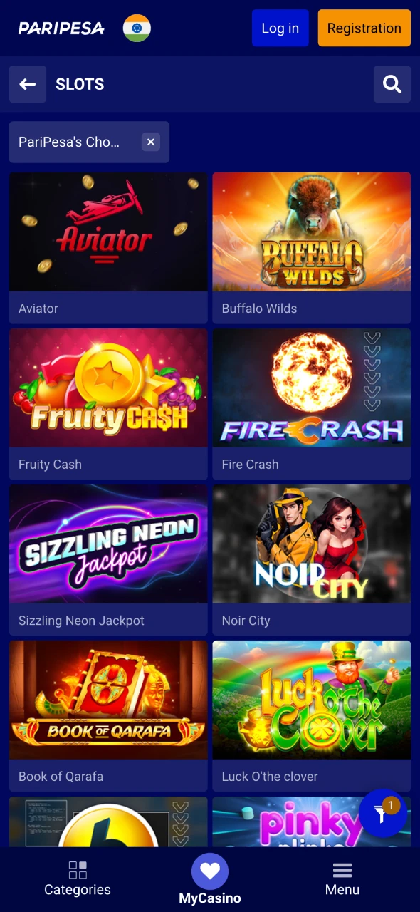 Play casino games at PariPesa.