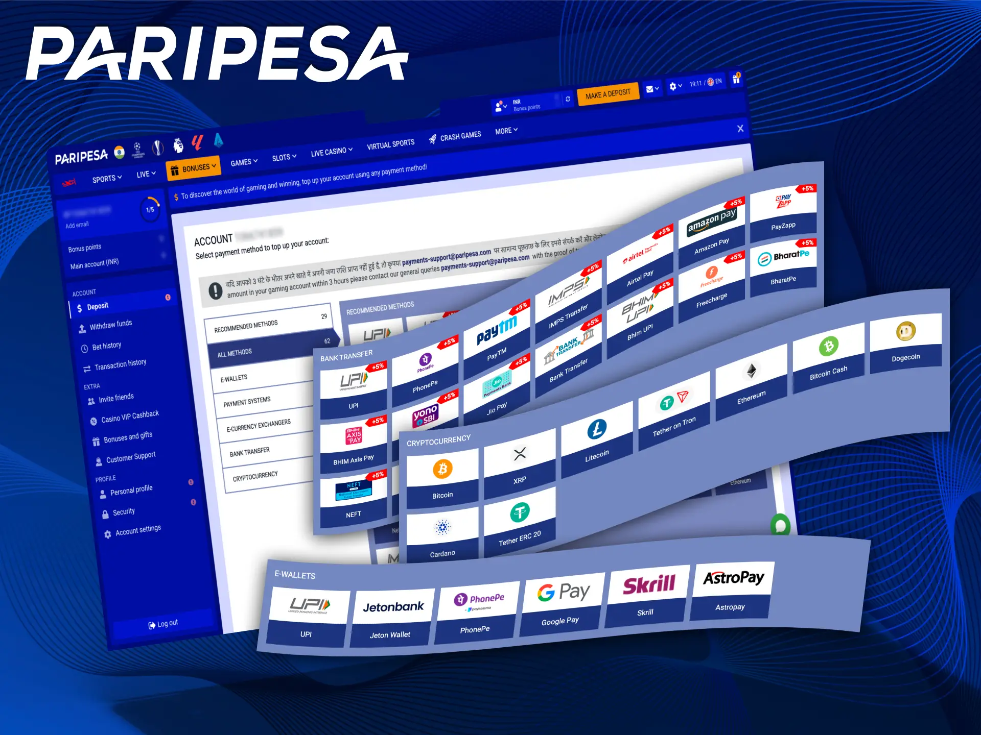 Make your first deposit on PariPesa website.