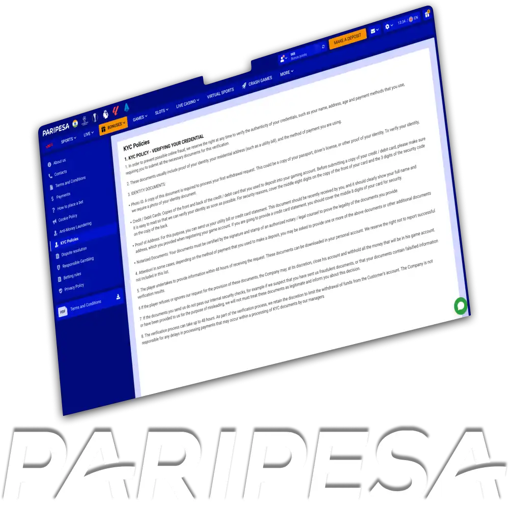 PariPesa reserves the right to verify your personal information.